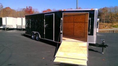 Freedom 8.5 x 20 w/ extended vnose and 5' wide spring ramp door. NV 99